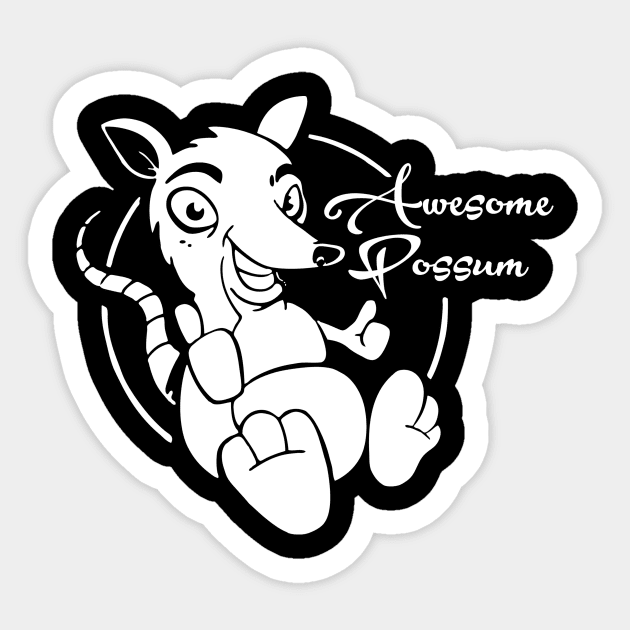 Awesome Possum Sticker by LandriArt